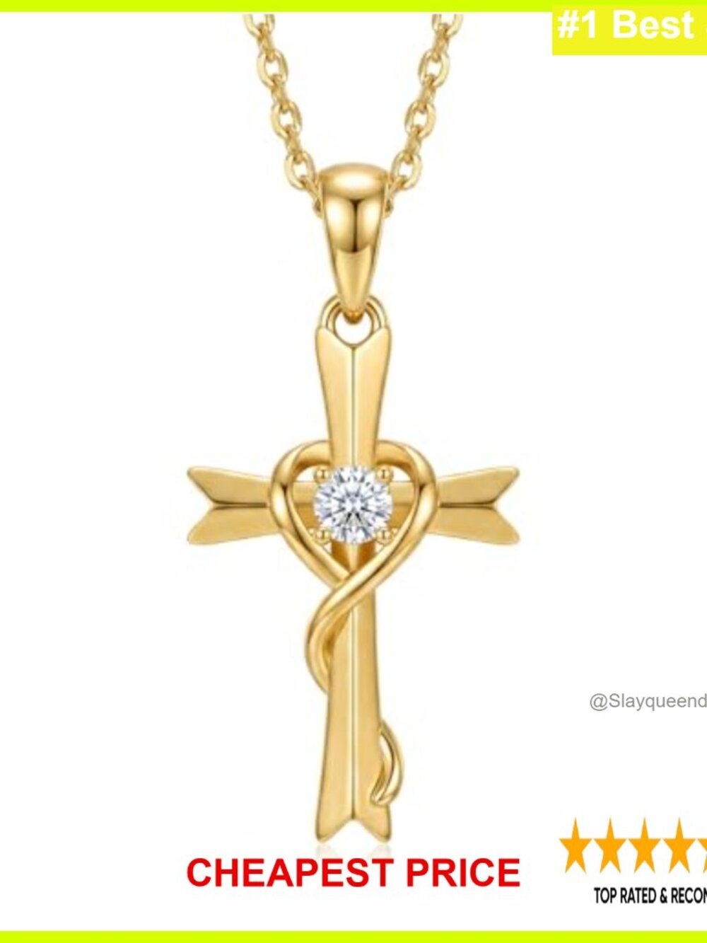 14K Gold Cross Necklace Dainty Pendant Adjustable 18+2 Inch